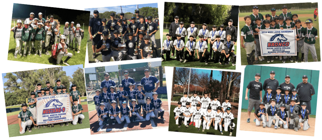 Baseball teams posing for team photos.