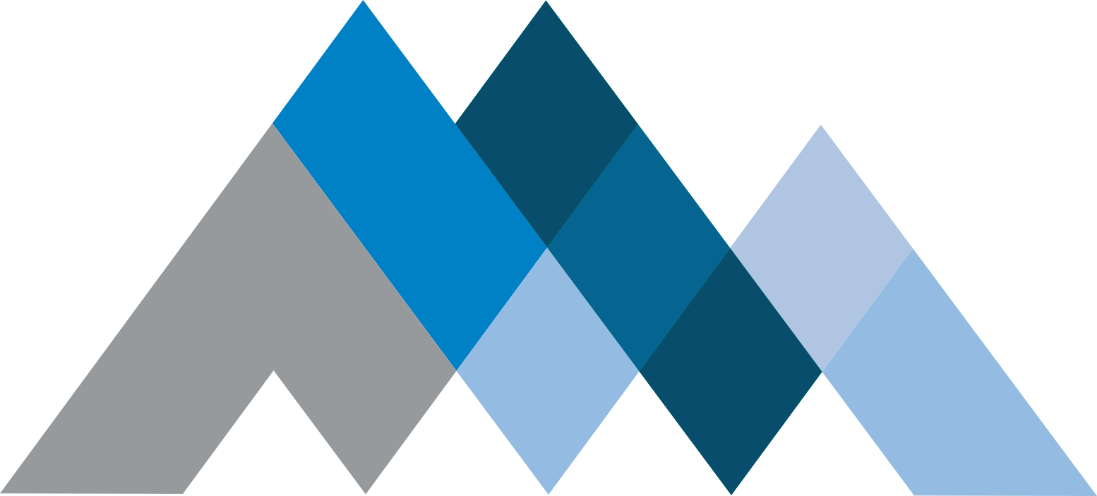 Graphique de montagnes dans des tons de bleu et de gris.