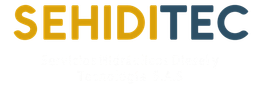 Logotipo de SEHIDITEC con texto amarillo y azul.