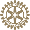 Rotary International logo: a golden cogwheel with 