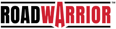 Un logo rouge et noir pour road warrior sur fond blanc