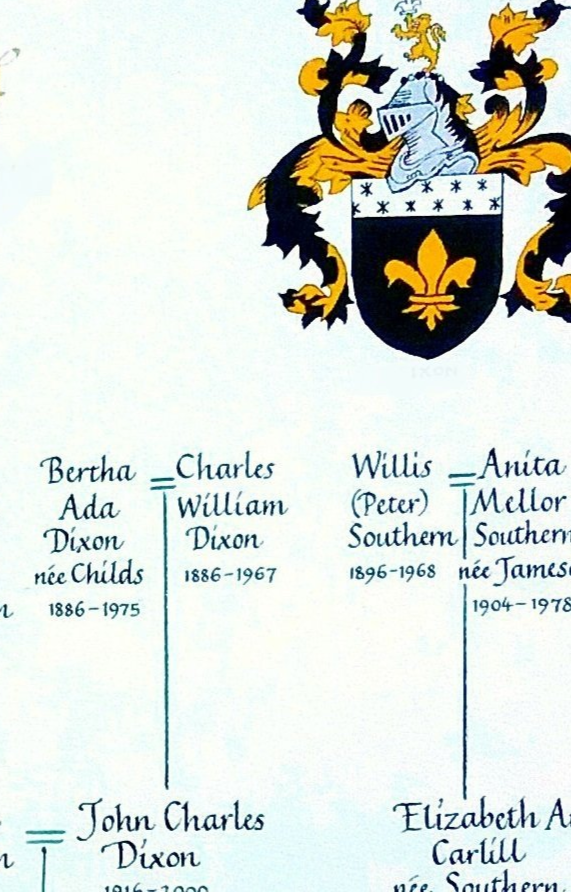 Family tree with crest