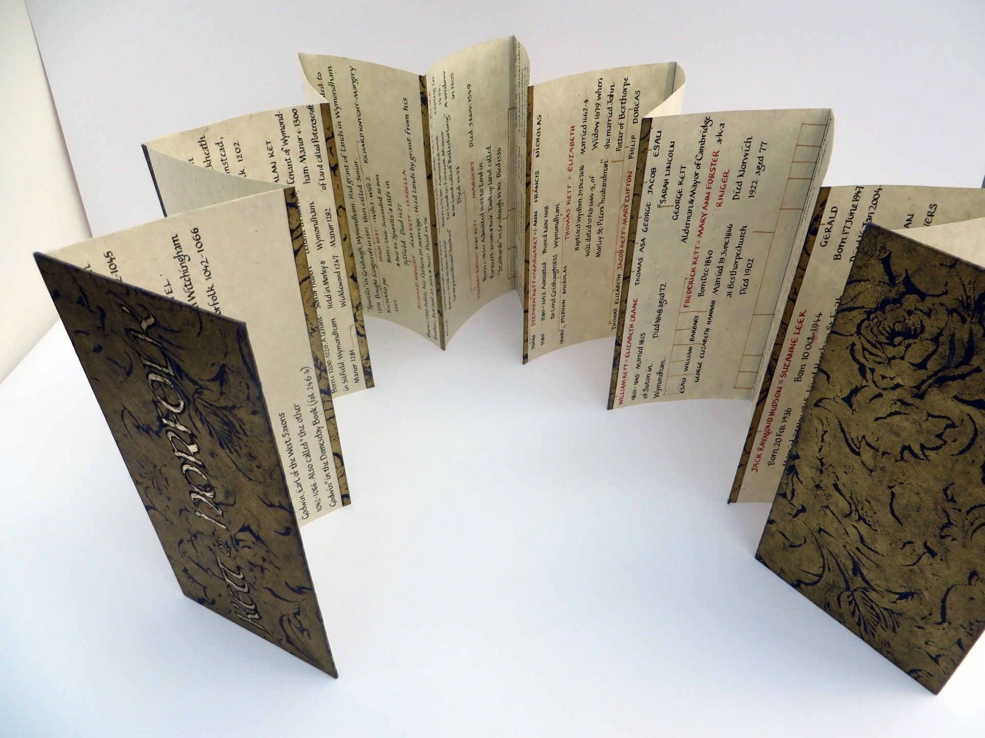 Booklet with family tree written by hand