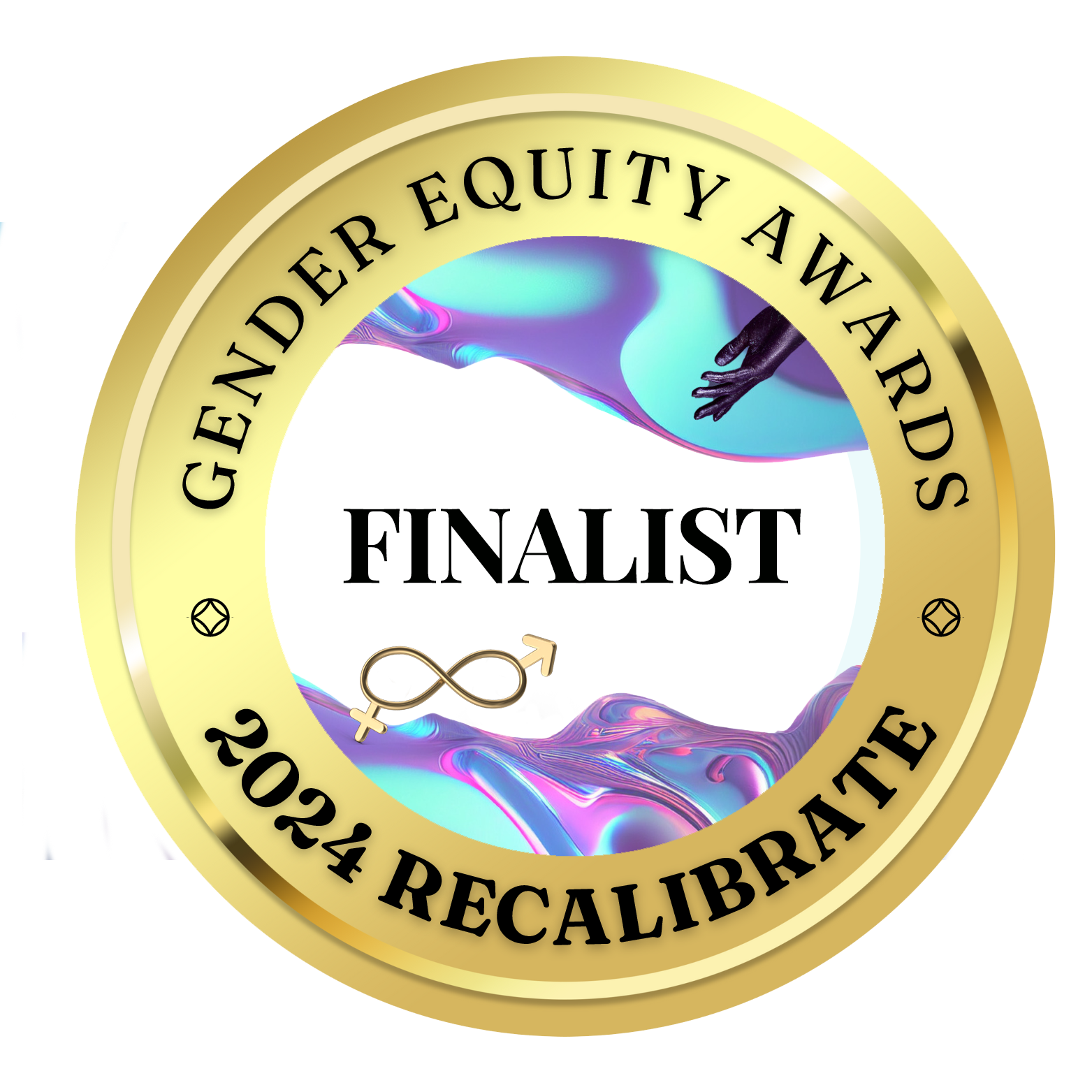 A gold gender equity awards finalist 2024 re calibrate badge