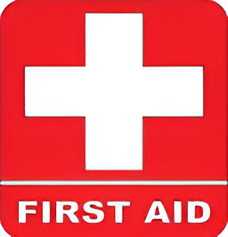 A Red First Aid Sign With a White Cross on It — Advanced Industry Training In South Townsville, QLD