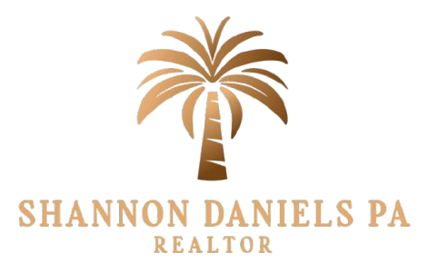 Gold palm tree logo with 