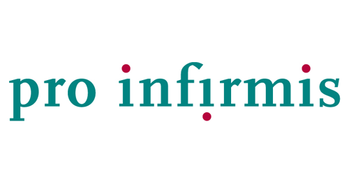 Das Logo von Pro Infirmis ist grün und rot auf weißem Hintergrund.
