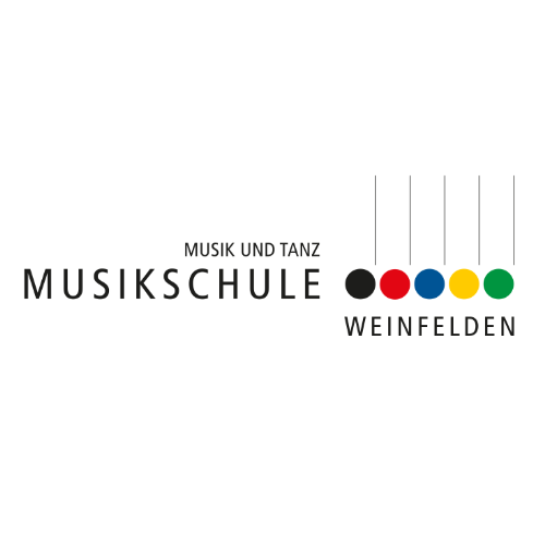 Das Logo der Musikschule Weinfelden ist ein farbenfrohes Logo auf weißem Hintergrund.