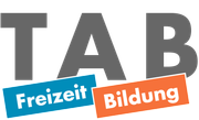 Auf weißem Hintergrund ist ein Logo von tab freizeit bildung zu sehen.