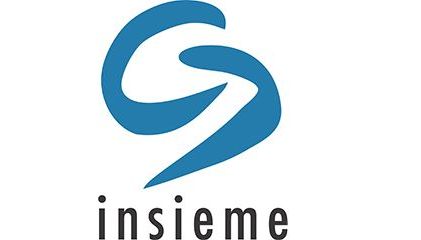 Das Logo von Insieme ist ein blaues S auf weißem Hintergrund.