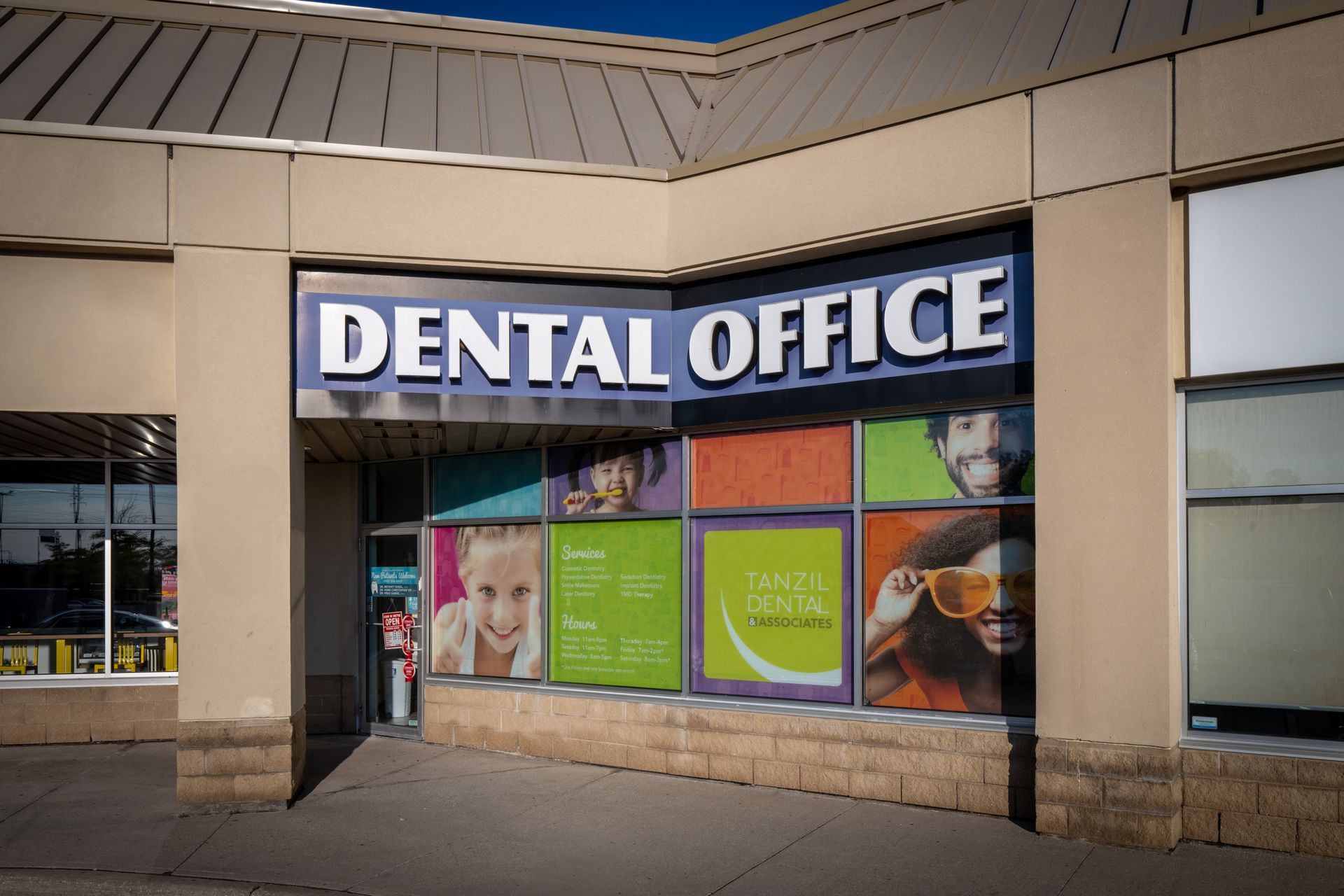 A dental office with a sign that says dental office
