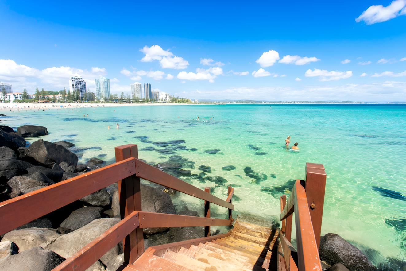 Wooden Staircase Leading to the Ocean — Supercare Gold Coast in Coolangatta, QLD
