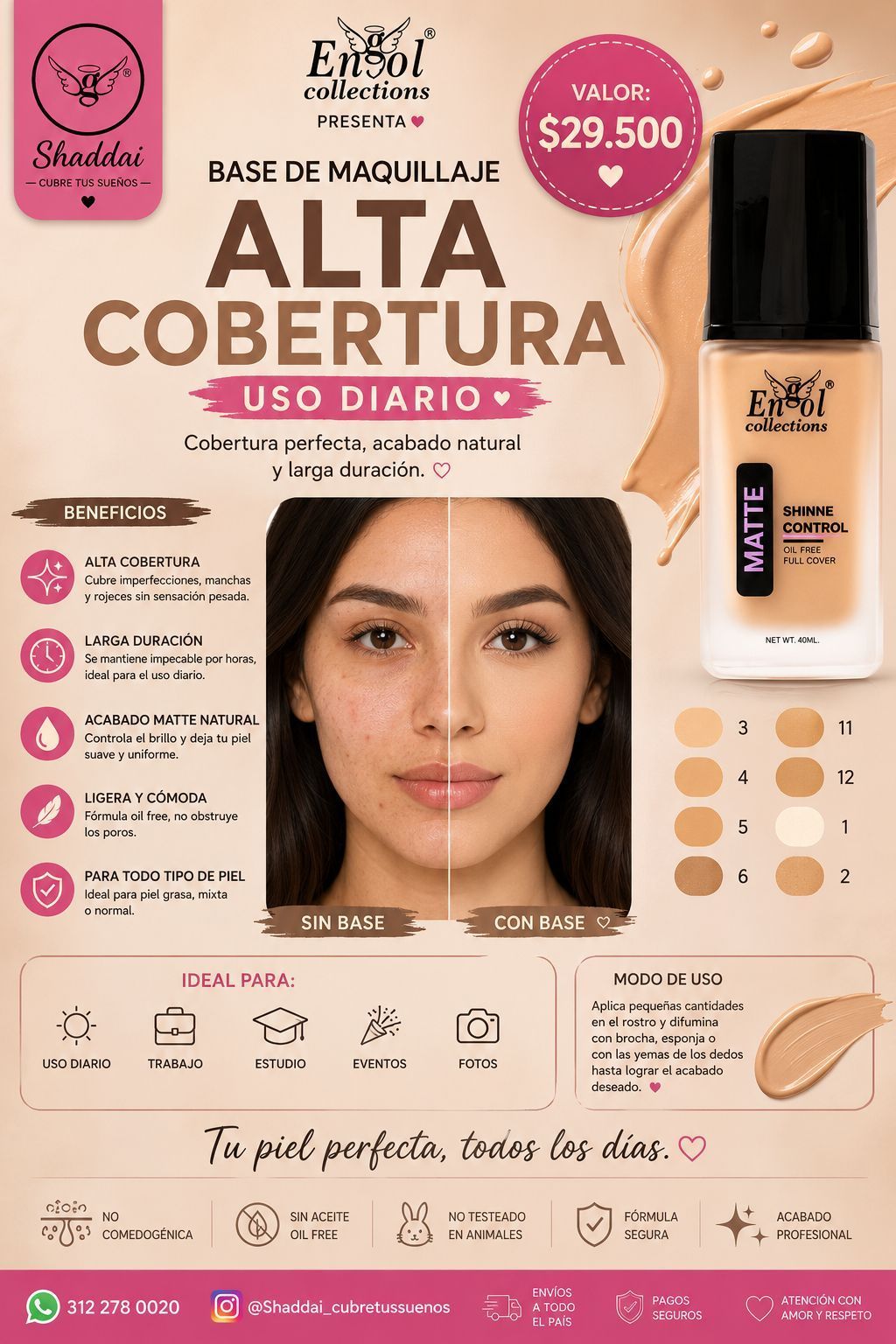 Anuncio de base de maquillaje líquida