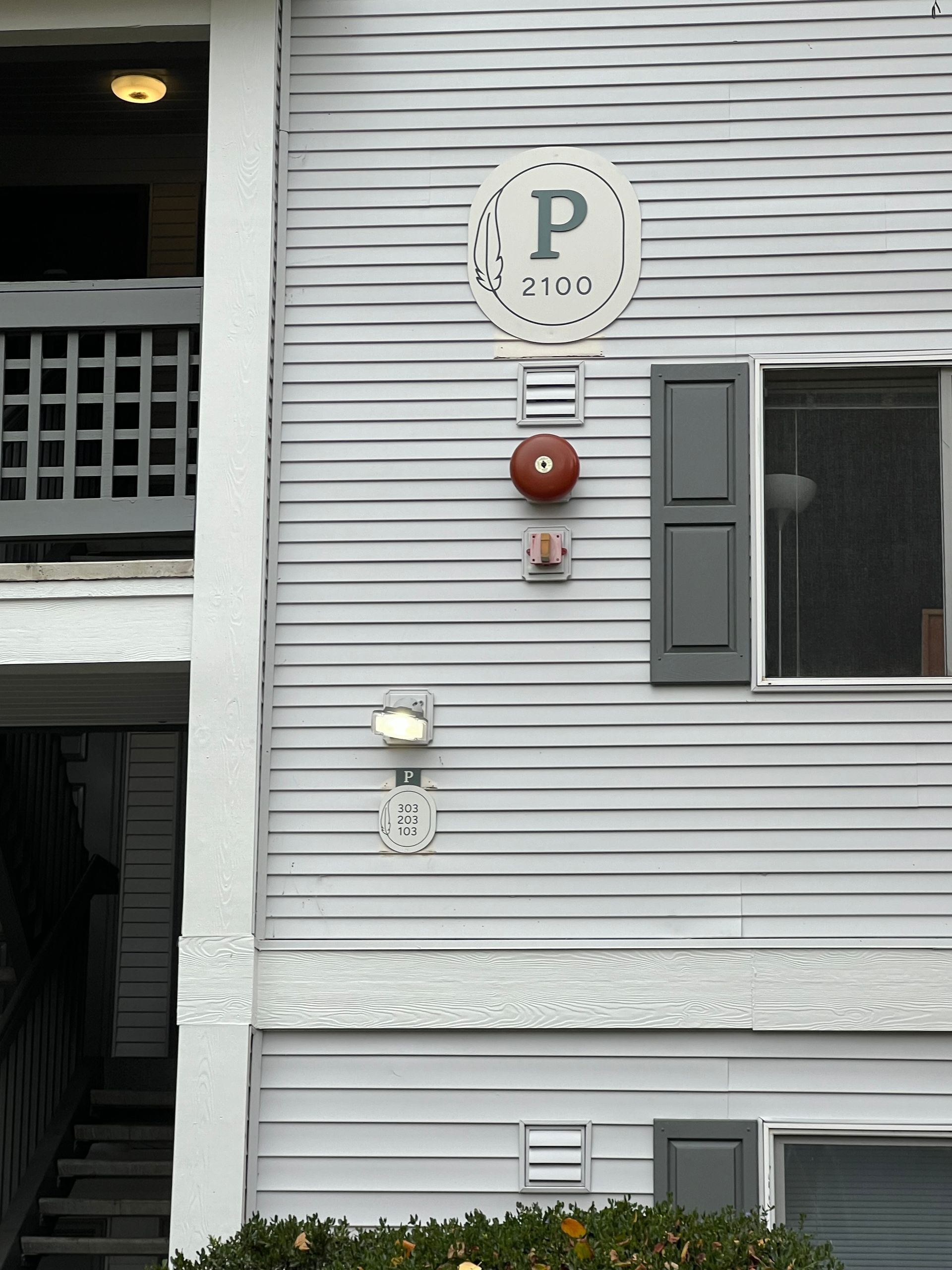 Building exterior with a sign