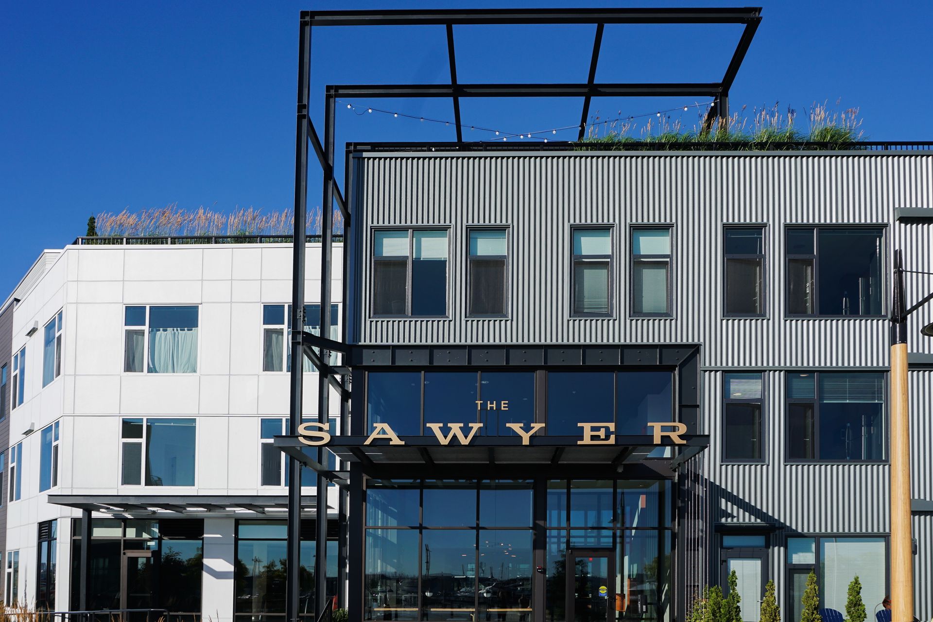 Modern building entrance