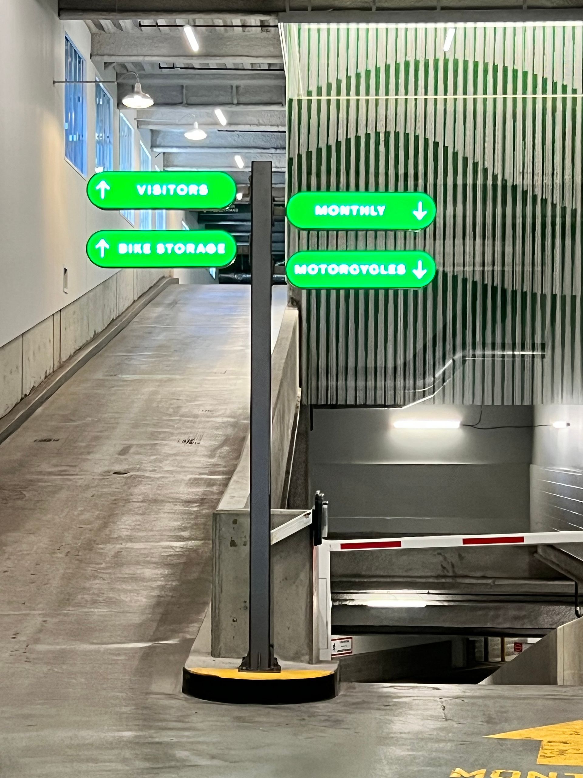 Signpost with green arrows indicating directions