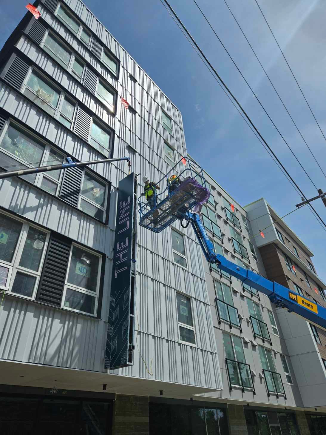 Two people in a lift