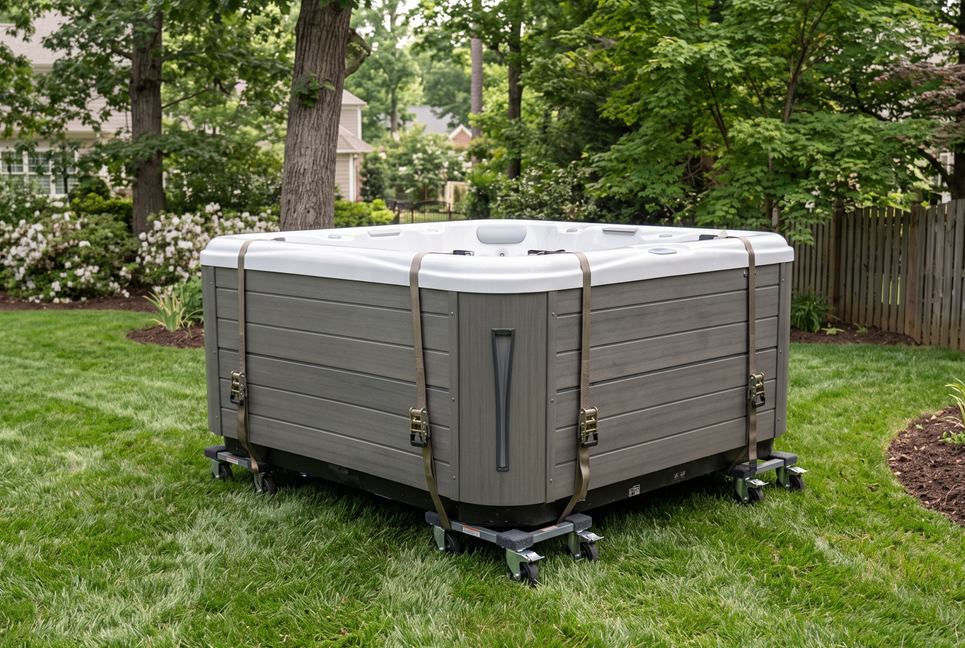 Local professionals preparing a hot tub for relocation in Raleigh