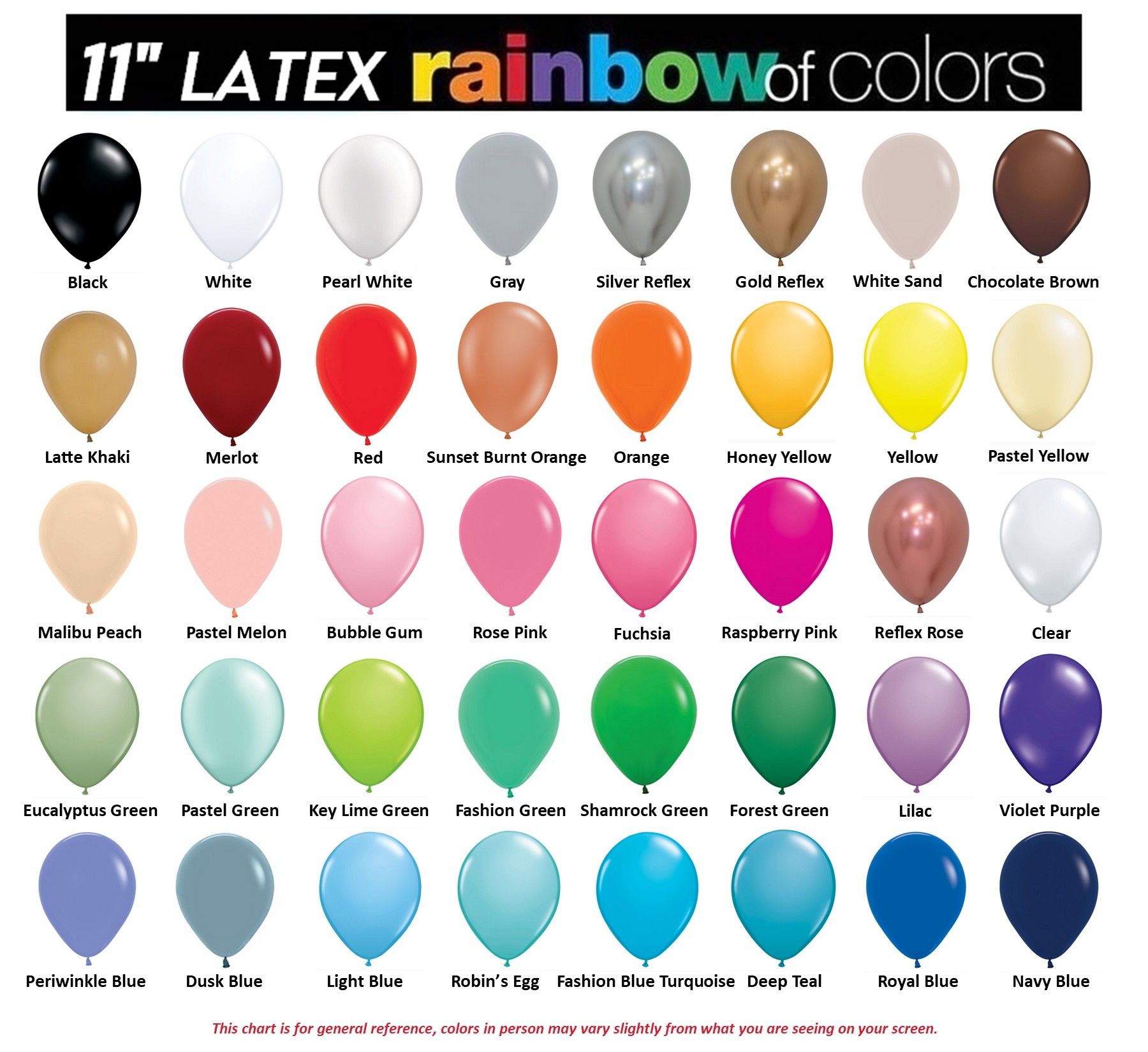 Party Bazaar Latex Balloons —  Sempertex  colors of 11