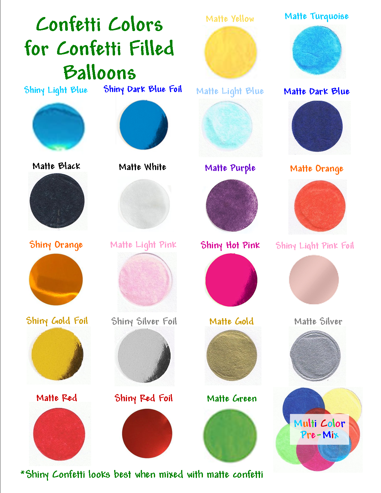 Party Bazaar Confetti Balloon Fill Colors