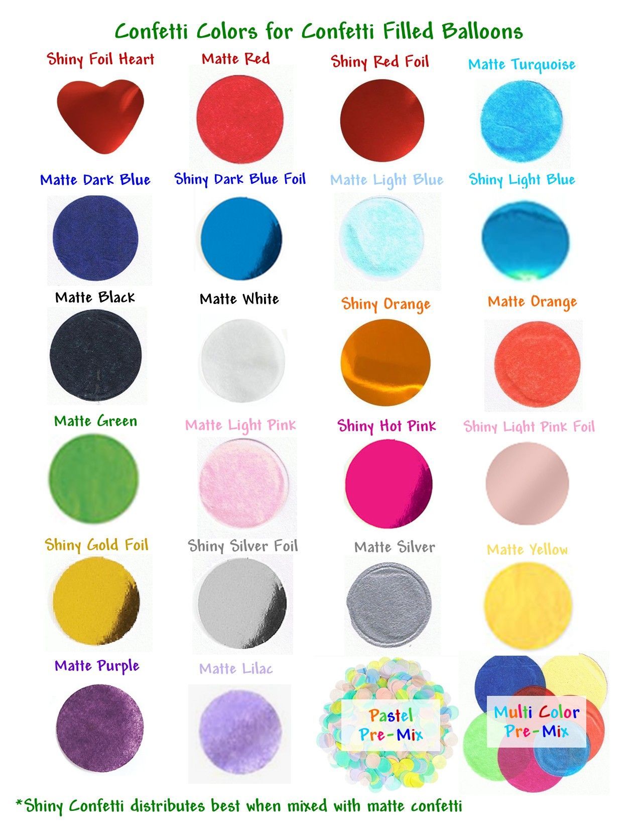 Party Bazaar Confetti Balloon Fill Colors