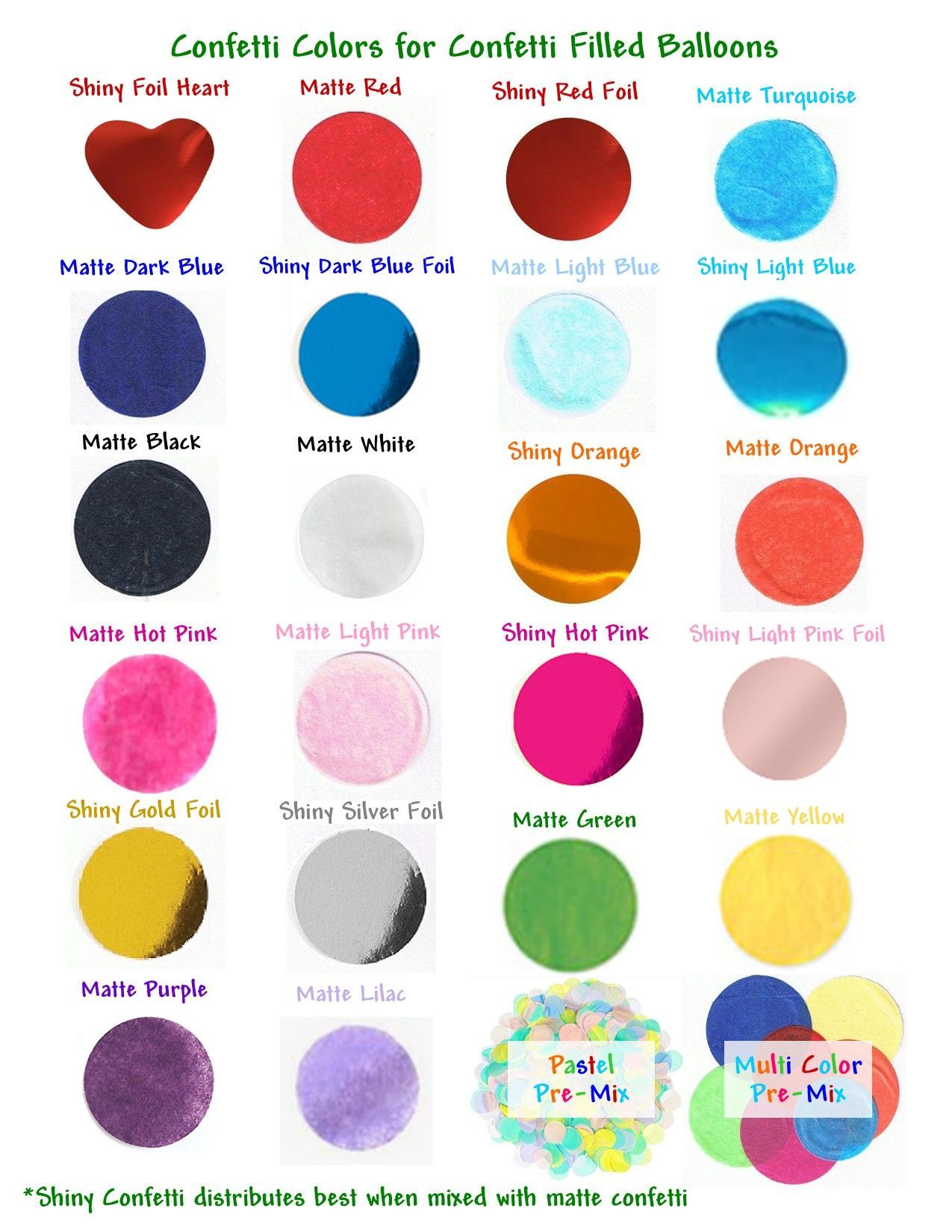 Party Bazaar Confetti Balloon Fill Colors