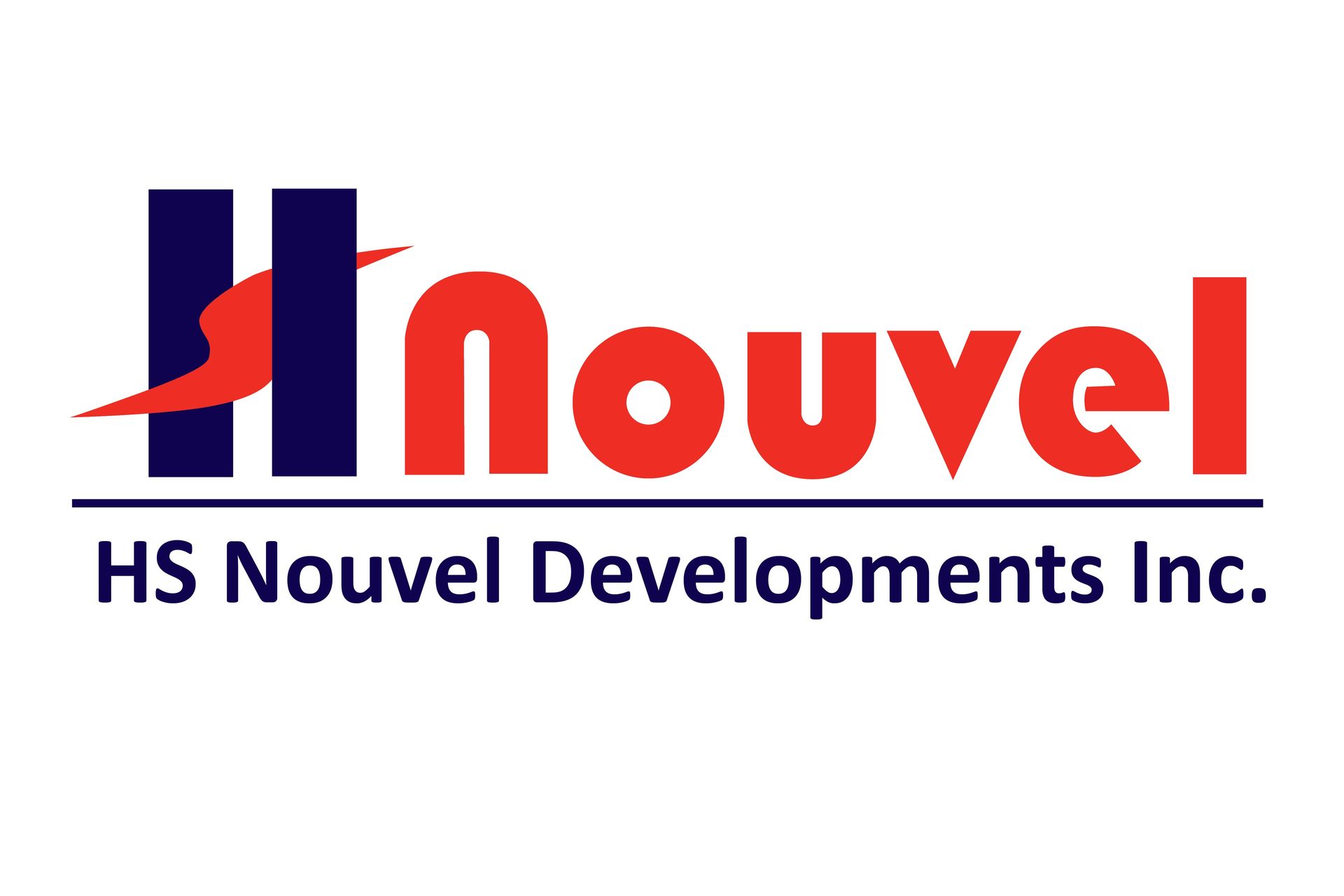 A logo for a company called hs nouvel developments inc.