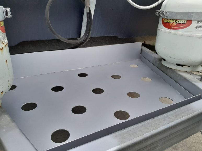 Stainless Steel Sink With Holes And A Propane Tank — Vids Fabrication in South Lismore, NSW