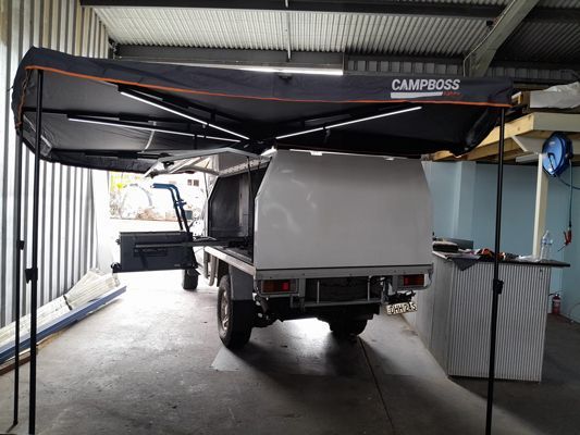Truck With A Canopy Parked In A Garage — Vids Fabrication in South Lismore, NSW
