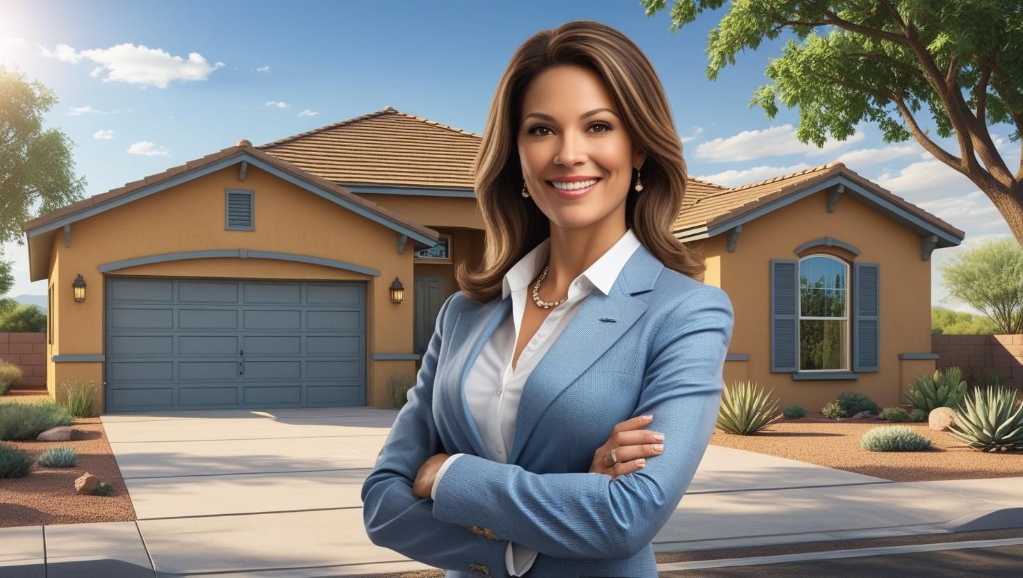 Real estate agent in front of house in Dewey, AZ