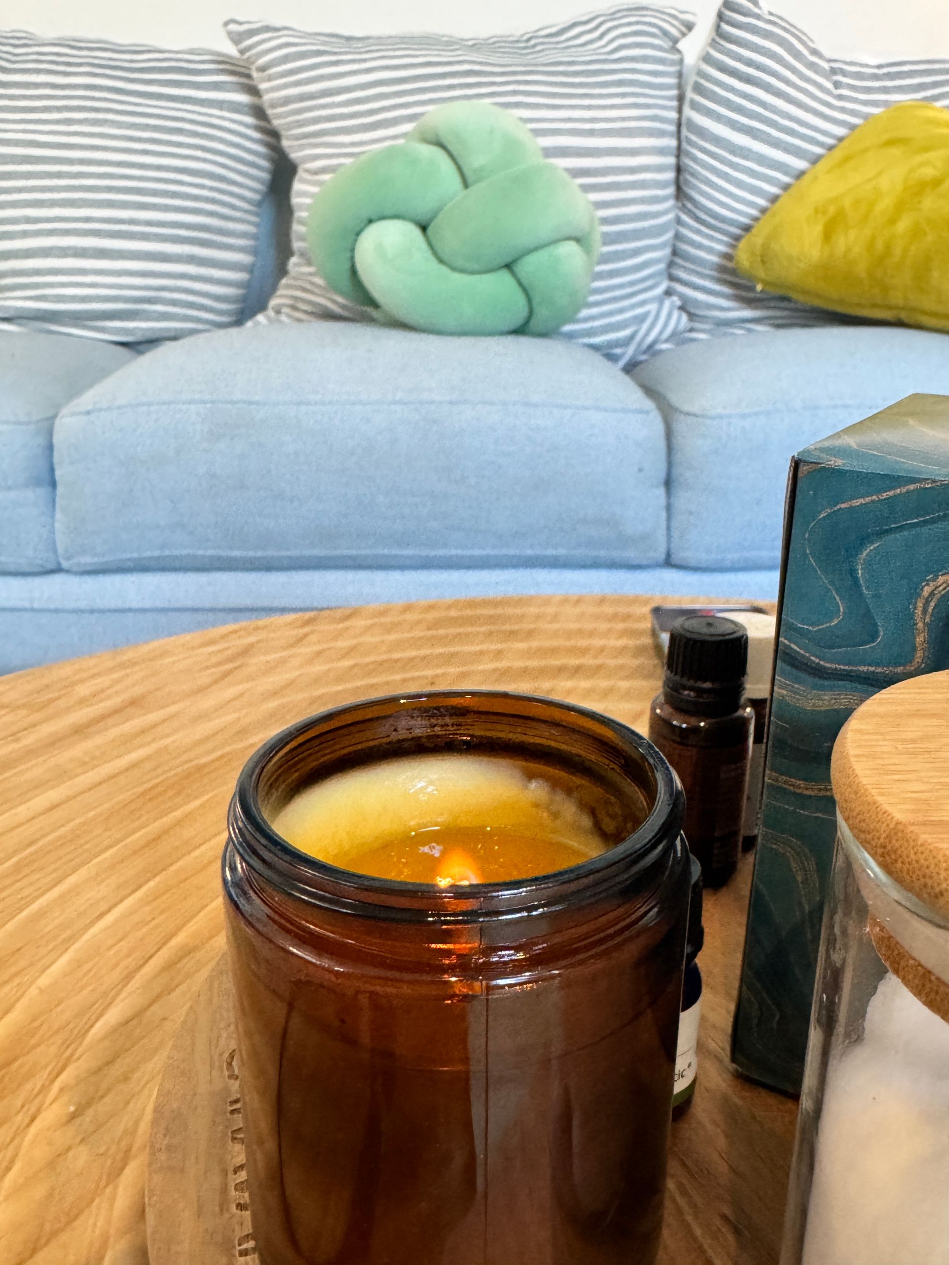 Candle light while wokring to fight depression in Texas