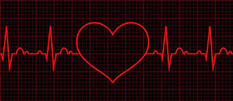 a red heart is drawn on a heartbeat monitor that is monitoring heart rate changes with Vergence therapy to reduce panic attacks.