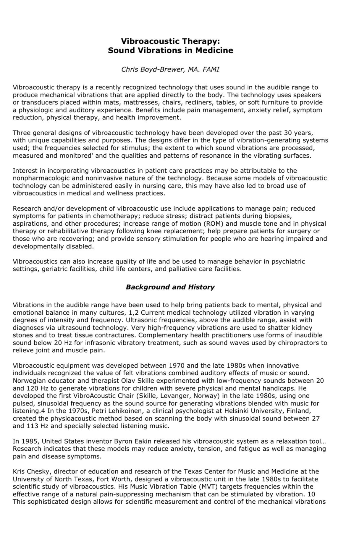 Vibroacoustic Therapy: Sound Vibrations in Medicine | meditation bed in Grapevine Texas | low frequency healing