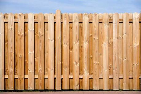 wood fence with bluish sky