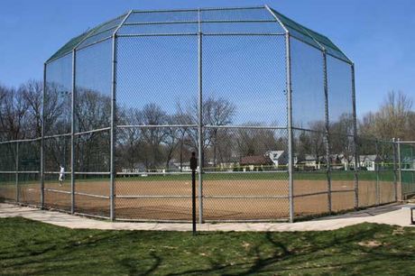 chain link fence in baseball field