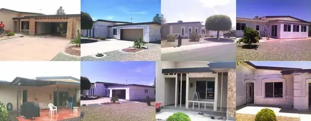 There are many different types of houses in this collage.