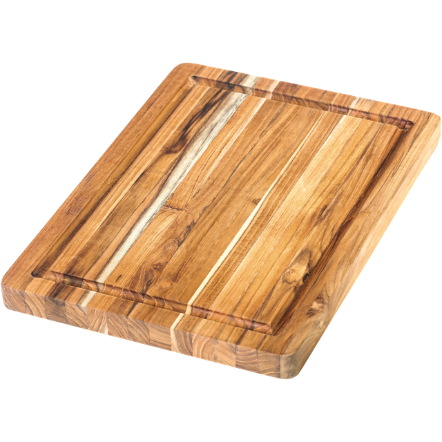 Erreke Houten Snijplanken, Snijplank Keuken, Natuurlijk Teakhout, Herringbone-Patroon, Sapgeul, Ideaal voor Serveren van Charcuterie en Snijden van Vlees, BBQ, Kaas, Brood, 40,5×30,5×2,0 cm