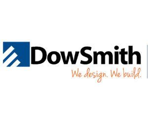 DowSmith logo: Blue square with white lines, black text 