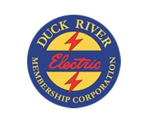 Duck River Electric Membership Corporation logo: blue circle with yellow lightning bolt and text.