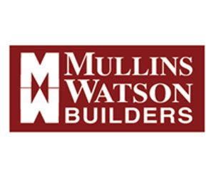 Mullins Watson Builders logo: Red rectangle with white 