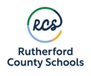 Logo for Rutherford County Schools: a blue cursive 