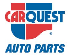 The logo for carquest auto parts is red , blue and white.