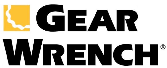 The logo for gear wrench is black and yellow on a white background.