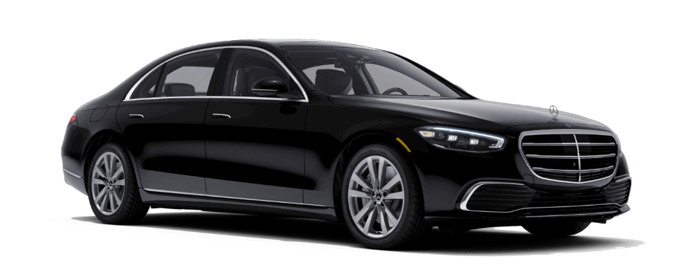 A black mercedes benz s63 amg is shown on a white background.