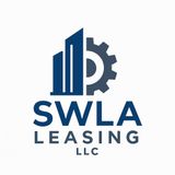 Logo: Blue buildings and gear icon above "SWLA Leasing LLC" text.