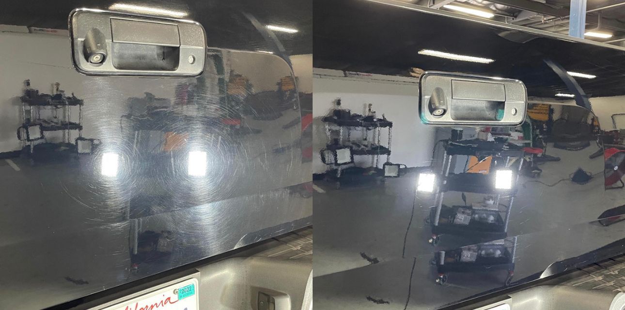paint polishing on porsche