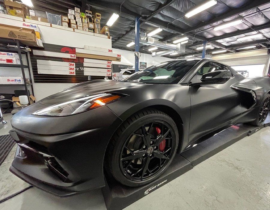Brand new corvette in for paint protection film