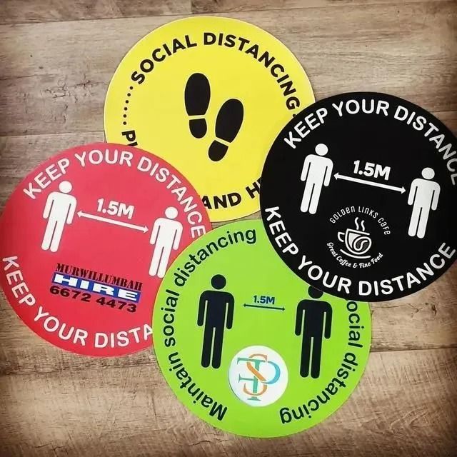 A Bunch of Stickers That Say Keep Your Distance — Fresh Print Signs in Murwillumbah, NSW