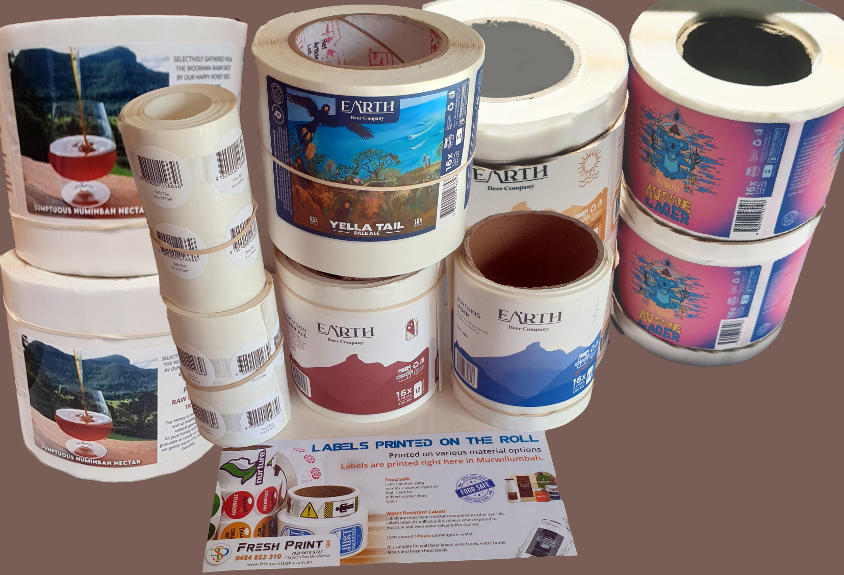 Bottles of Different Types of Olive Oil Are Lined Up on a Table — Fresh Print Signs in Murwillumbah, NSW