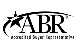 A black and white logo for abr accredited buyer representative